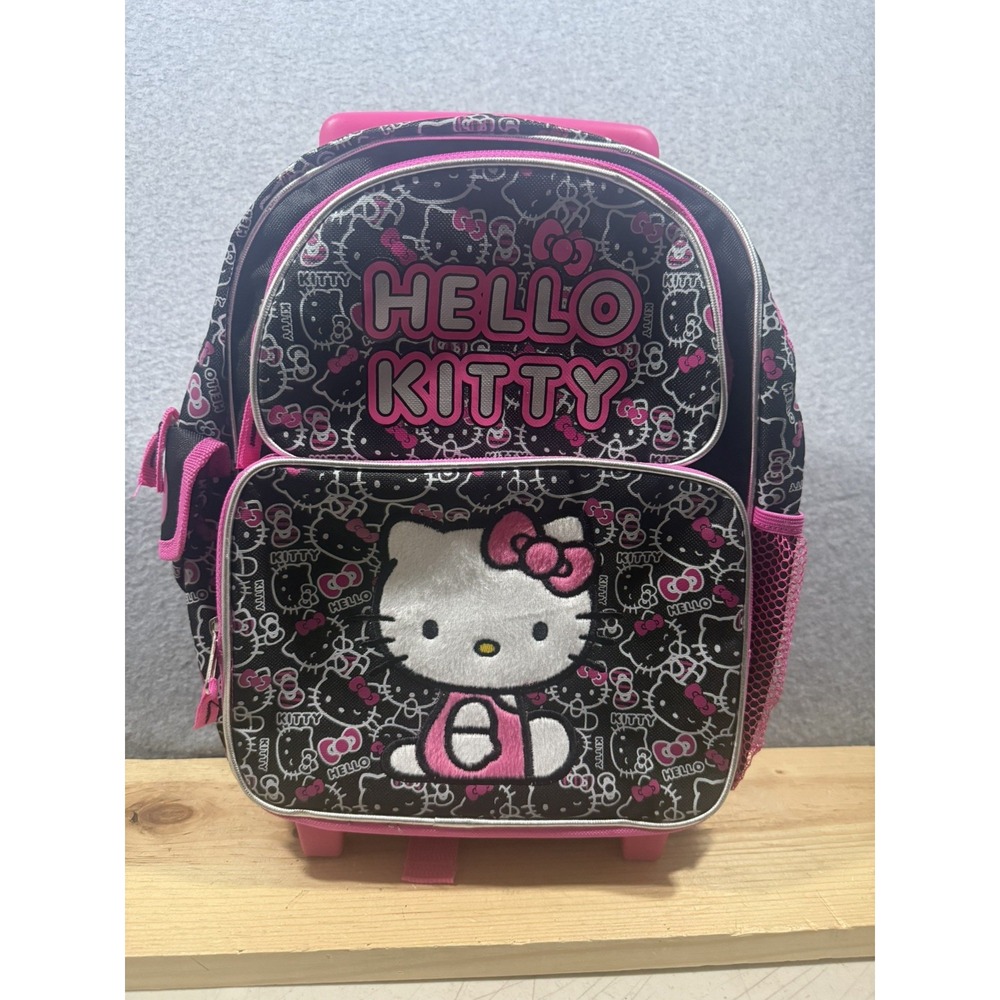 Hello Kitty Small Rolling Backpack School Bag 812789 NWT 14 to 15 inches tall